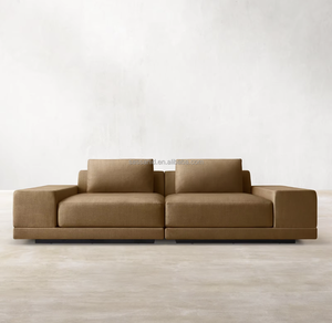 Sofá Cama Sassanid OEM, Nuevo Diseño Italiano Posmoderno de Lujo, Hecho a Mano, en Tela Cortono Color Caramelo Quemado, para Sala de Estar - Product Image 2