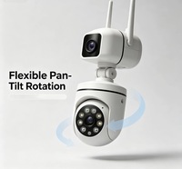 Caméra de sécurité à double objectif PIX-LINK, conception à double vue, détection de mouvement intelligente, audio bidirectionnel