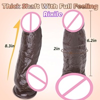 8,3 Zoll Realistischer Silikon-Dildo Erotikspielzeug für Frauen Schwarzer Analdildo G-Punkt-Stimulator mit Starkem Saugnapf Männlicher Penis