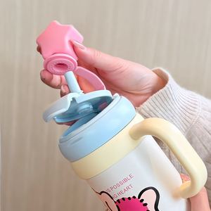 Stainless Steel Tumbler 500Ml Double Wall Vacuum Insulated For School Use With Handle And Lid - Product Image 5