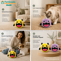 Balle à mâcher durable en peluche TPR à picots pour chien, 7 cm, double couche, couineuse, pour le nettoyage des dents, qualité alimentaire
