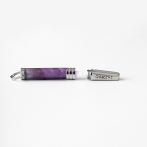 Collana in Acciaio Inossidabile con Occhio di Tigre e Tubo in Pietra Naturale con Anima in Cotone Integrata per Smettere di Fumare e Migliorare la Respirazione - Product Image 4