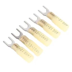 Conexão Rápida Amarelo 12-10Awg Calor Shrink Spade Fork Terminais Conectores