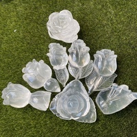 Figurine miniature en cristal de quartz naturel de haute qualité, motif feuilles de fleurs et animaux, idéale comme souvenir ou cadeau