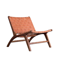Chaise Selle Nordique en Rotin, Chaise d'Appoint Moderne Tressée pour Café/Restaurant, Chaise Longue Bohème pour Salon/Balcon/Salle à Manger