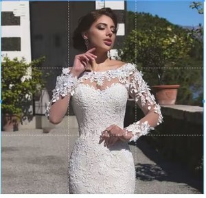 S5908F 2026 New Fashion One -character Shoulder Skirt Is Placed With Water -soluble Lace Tail Plus <b>Size</b> <b>Wedding</b> <b>Dress</b> - Product Image 3
