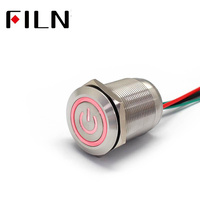 FILN 25MM 10A 2V à 380V étanche IP67 métal bouton poussoir interrupteur fil menant électrique mécanique bouton poussoir interrupteur