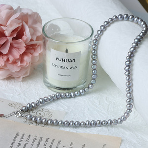 Collana originale di fabbrica in argento di alta qualità S925 con temperamento All-Match naturale perla d'acqua dolce grigio stile alla moda all'ingrosso - Product Image 1