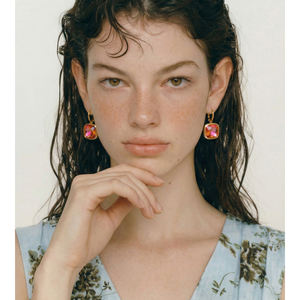 JINYOU 3714, Nuevos Aretes Cuadrados de Cristal Multicolor, Aretes Colgantes de Acero Inoxidable Chapados <span class=keywords><strong>en</strong></span> Oro, Joyería para Mujer - Product Image 4