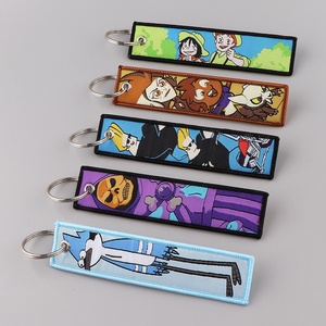 Hotsale 9 Designs American Series Friends Cartoon Woven Label <b>Keychain</b> <b>Anime</b> Hanging Embroidered Decoration Fabric - Product Image 2