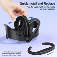 Support de couvre-visage compatible Meta Quest 3, accessoires VR, respirant, rafraîchissant, remplacement en ABS+cuir PU