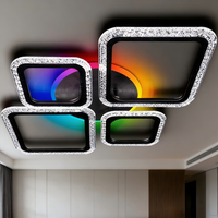 Plafonnier LED musical moderne minimaliste pour salon et chambre à coucher, éclairage d'ambiance RVB