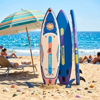 Planche à pagaie gonflable multi-usage 3,1-4 m en EVA/PVC, planche SUP portable pour le surf, la pêche, le kayak, les sports nautiques en plein air
