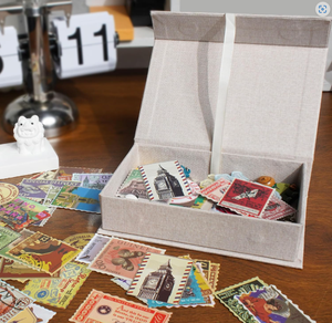 Boîte à photos en lin, idéale pour ranger vos photos, images, certificats, fournitures de <span class=keywords><strong>scrapbooking</strong></span>, souvenirs et bijoux - Product Image 2