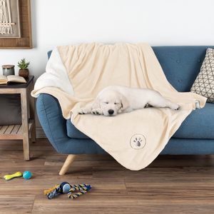 Manta de <span class=keywords><strong>Sherpa</strong></span> Reversible de Lujo, Impermeable, Ligera, para Mascotas, Protege Sofás, Camas, Derrames, Manchas, Perros, Viajes, Verano - Product Image 1