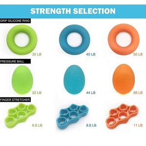Silicone Grip Ring Grip Strengthener Five-finger Trainer Rehabilitation <b>Massage</b> Grip <b>Ball</b> Egg <b>Ball</b> Fitness Equipment Set Model - Product Image 4