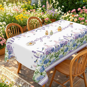 Mantel <span class=keywords><strong>de</strong></span> Poliéster con Estampado <span class=keywords><strong>de</strong></span> Hortensias Púrpuras, Disfruta <span class=keywords><strong>de</strong></span> <span class=keywords><strong>las</strong></span> Pequeñas <span class=keywords><strong>Cosas</strong></span>, para Comedor, Precio <span class=keywords><strong>de</strong></span> Fábrica, Gran Venta - Product Image 1