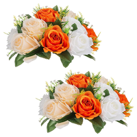 Vente en gros de décorations de table pour la maison, vase, boule de roses, centres de table de mariage, roses en soie, fleurs artificielles