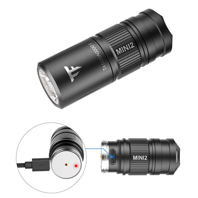Free Shipping TrustFire MINI2 Usb Reading Light 1.52 Inch Led Keychain Hand Crank 220lm Flashlight 100000 Lumens