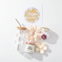 Nouvel ensemble de coffret cadeau de luxe pour mariage avec bouteille d'eau en verre et aromathérapie pour femmes - Cadeau de remerciement pour la fête des mères et Thanksgiving
