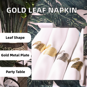 Anillo para Servilletas con Diseño de Hoja de Arce, Chapado en Oro, Conserva el Color, Ecológico, Disponible en Stock - Product Image 2