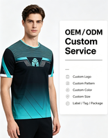 Nouveau T-shirt de sport classique pour homme en polyester, respirant et anti-humidité, idéal pour le badminton et la course à pied, avec sublimation de qualité.