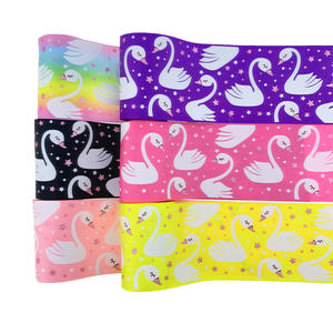 Rubans en gros-grain colorés imprimés motif cygne pour accessoires capillaires, décorations de fête et projets DIY - Product Image 2