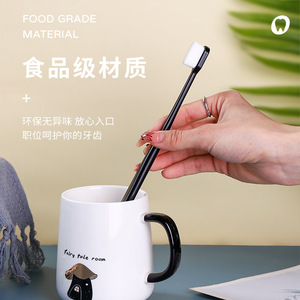 Cepillo de dientes de cerdas suaves, cerdas nano, diseño compacto con gancho para viaje, para protección de las encías - Product Image 2