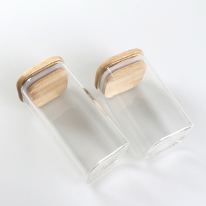 Pots <span class=keywords><strong>en</strong></span> faïence de verre de stockage de cuisine de couleur transparente personnalisée <span class=keywords><strong>en</strong></span> Chine pots d'épices et d'aliments imprimés avec couvercles - Product Image 5