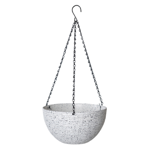 Grand pot suspendu en plastique, finition mouchetée, design de bol côtelé, <span class=keywords><strong>suspension</strong></span> par chaîne en fer pour jardin, balcon, intérieur - Product Image 1