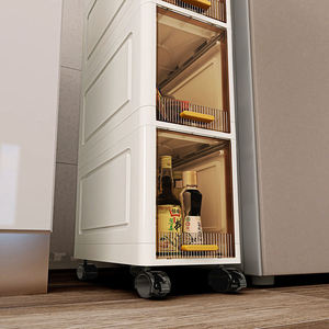 WANUO 20cm Length Narrow-Space <b>Kitchen</b> Storage Cart 2/3/4/5-Tier Slim Storage Cart Narrow <b>Kitchen</b> Rolling Cart - Product Image 3