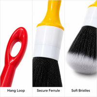 Ensemble de brosses de nettoyage intérieur de voiture, 3 pièces, poils synthétiques ultra doux pour le nettoyage des aérations, du tableau de bord et des sièges
