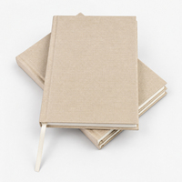 Carnet de notes personnalisé en tissu de lin, couverture rigide, logo estampé à chaud en or, avec marque-page en ruban, carnet ligné imprimé sur mesure