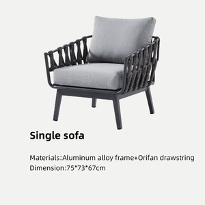 Aplicación al aire libre <span class=keywords><strong>Mimbre</strong></span> personalizado Patio <span class=keywords><strong>Mimbre</strong></span> <span class=keywords><strong>Muebles</strong></span> de jardín Marco de metal Sofá Hotel Patio Cuerda Impermeable Ocio Conjunto duradero - Product Image 3