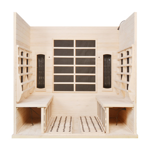 Big Size Indoor Hemlock Solid Wood Dry Steam <b>Infrared</b> and Stove <b>Heater</b> Combined Sauna Room with Transom Windows for 4-6 Person - Product Image 4