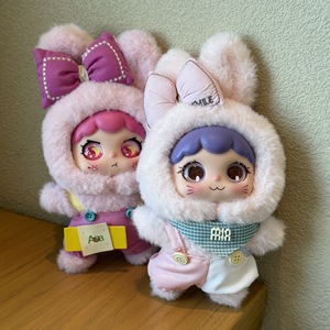 Bambola in vinile di peluche da 18 cm, serie animali carini con cappuccio, giocattolo da collezione, portachiavi alla moda, ciondolo con costume da animale, da collezione - Product Image 4