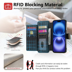 Étui portefeuille en cuir magnétique détachable à rabat, coque de téléphone à dégagement rapide pour <span class=keywords><strong>iPhone</strong></span> 16 15 Pro - Product Image 2