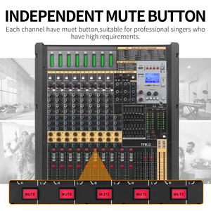 Bàn trộn âm thanh trực tiếp 12 kênh TopYun TFB12 tích hợp hiệu ứng kép, hỗ trợ Bluetooth, USB, MP3, chất liệu kim loại - Product Image 4