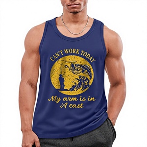 เสื้อกล้ามกีฬาผู้ชายลายกราฟิก ผ้าฝ้าย ไม่มีแขน ผลิตโดยผู้ผลิต OEM - Product Image 1