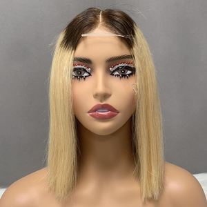 Perruques élégantes à fermeture en dentelle 2x6, lisses et brillantes, 10 pouces, légères et confortables à porter - Product Image 4