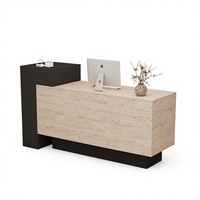 Comptoir de caisse minimaliste moderne en cuir pour magasin de vêtements, salon de beauté et restaurant, avec fonction de démontage