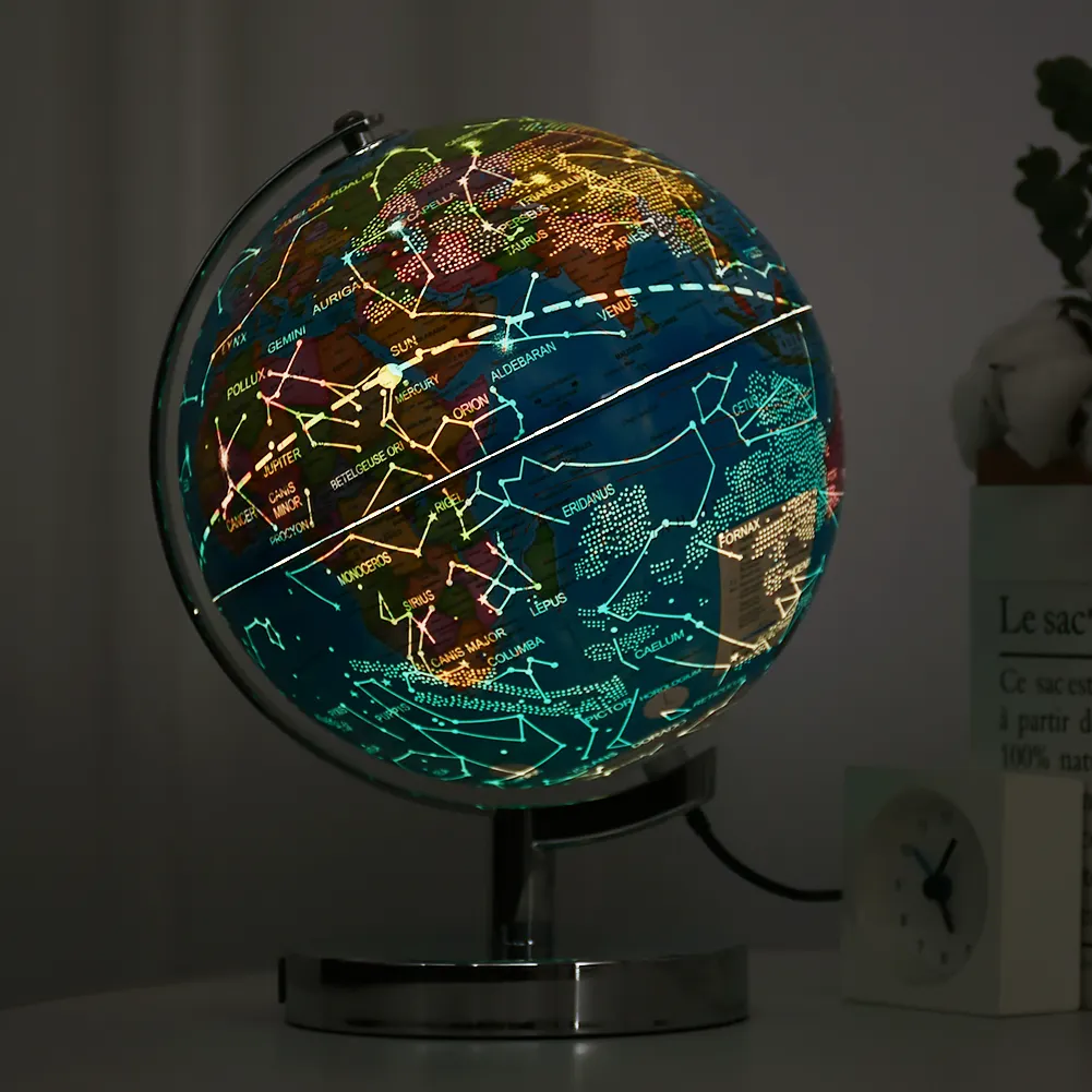 8 인치 교육 세계 글로브 LED 빛 세계 지구 별자리보기 장식 선물 판촉 교구 세계 지구