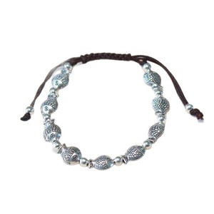 Braccialetto Regolabile in Stile Etnico Ispirato al Tibet con Ciondoli a Forma di Pesce e Elefante, Cordino Intrecciato a Mano Vintage - Product Image 3