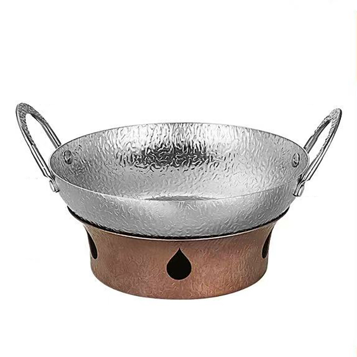 [304 silver] double ear snowflake pot+rose gold stove