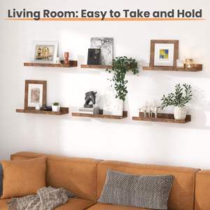Estantes de Almacenamiento Resistentes al Agua de Doble Nivel con Gancho, Estilo Rústico con Acabado de Madera, para Montar en la Pared, para Dormitorio, Sala de Estar, Baño y <span class=keywords><strong>Cocina</strong></span> - Product Image 3