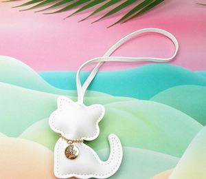 Cute Cartoon <b>Cat</b> Keychain Multi-Color PU Leather Bag Charm Fashion Car Key <b>Ring</b> Luggage Hanger Gift for Women & Girls Wholesale - Product Image 5