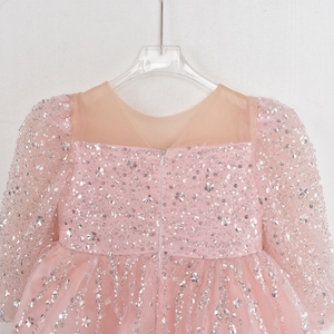 Cuento <span class=keywords><strong>de</strong></span> hadas <span class=keywords><strong>de</strong></span> ensueño Color caramelo flor tul <span class=keywords><strong>Alta</strong></span> <span class=keywords><strong>Costura</strong></span> <span class=keywords><strong>alta</strong></span> calidad boda cumpleaños niña princesa vestido <span class=keywords><strong>de</strong></span> fiesta con tren - Product Image 5