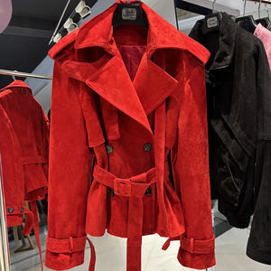 Giacca <span class=keywords><strong>in</strong></span> Vera <span class=keywords><strong>Pelle</strong></span> Nera con Motivo Coccodrillo per <span class=keywords><strong>Donna</strong></span>, Doppio Petto - Product Image 5