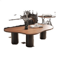 Petite table à thé en noyer de style antique français, table basse simple de luxe pour la maison ou l'appartement