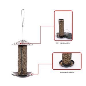Grensoverschrijdende nieuwe hangende metalen automatische voederbak voor vogels, ronde vorm, alle seizoenen, op maat gemaakt voor tuinmodel A8725 - Product Image 5